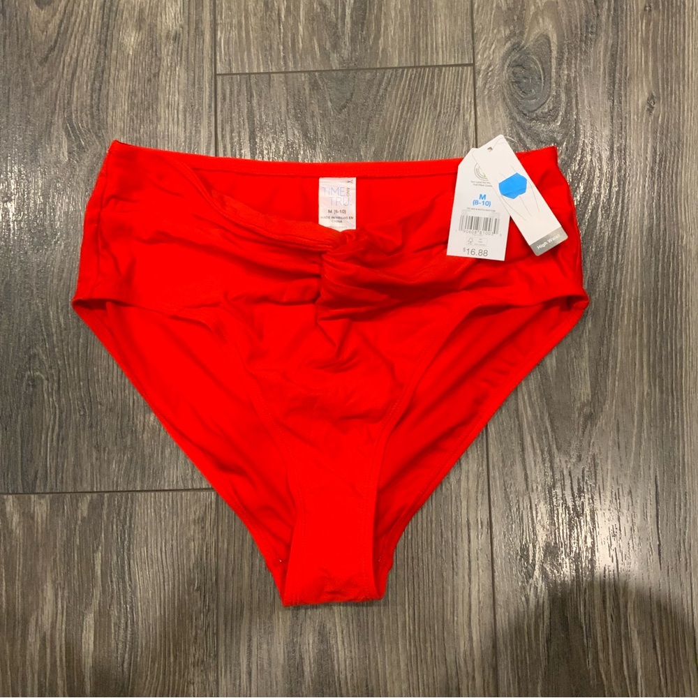 🌸 3/$30 NWT! Time and Tru High waisted orange bikini bottom